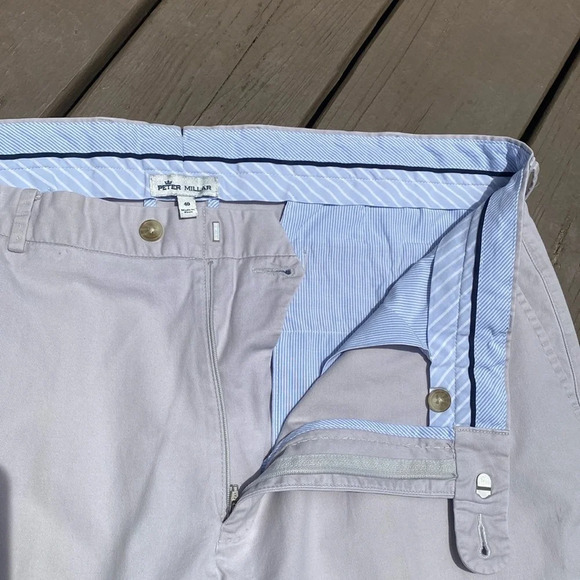 Peter Millar Men's Pilot Flat Front Trousers in Mountain Grey size 40 - Picture 8 of 14